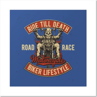 Ride Till Death - Skull Chopper Posters and Art